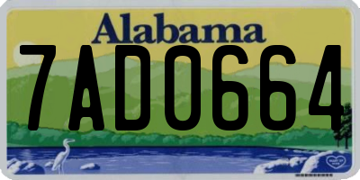 AL license plate 7AD0664