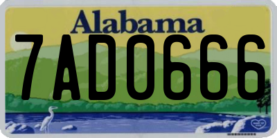 AL license plate 7AD0666