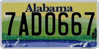 AL license plate 7AD0667