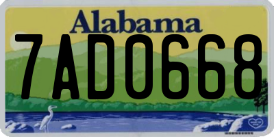 AL license plate 7AD0668