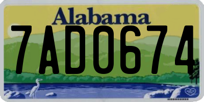 AL license plate 7AD0674