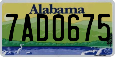 AL license plate 7AD0675