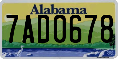 AL license plate 7AD0678