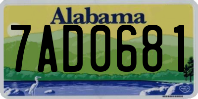 AL license plate 7AD0681