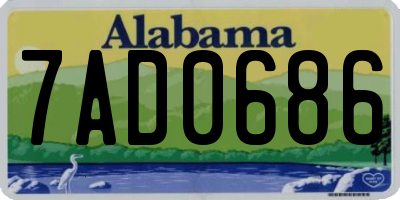 AL license plate 7AD0686