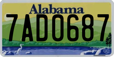 AL license plate 7AD0687