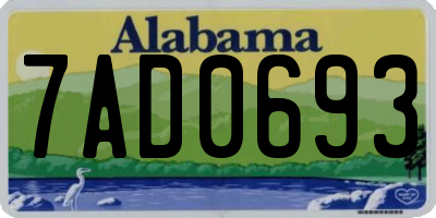 AL license plate 7AD0693