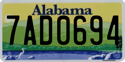AL license plate 7AD0694