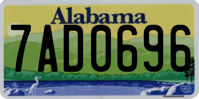 AL license plate 7AD0696