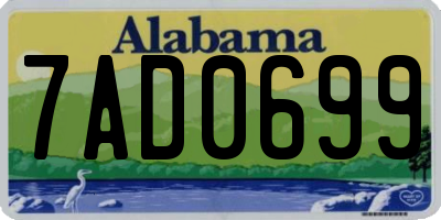 AL license plate 7AD0699