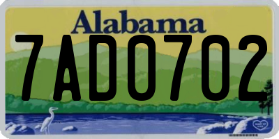 AL license plate 7AD0702