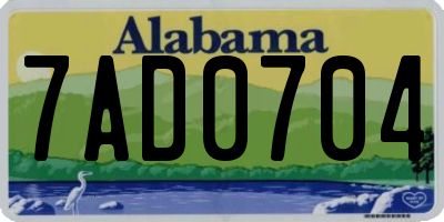 AL license plate 7AD0704