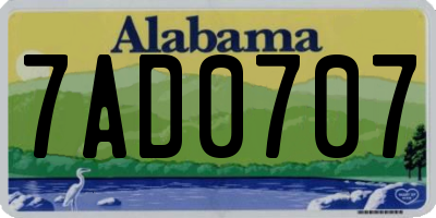 AL license plate 7AD0707
