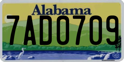 AL license plate 7AD0709