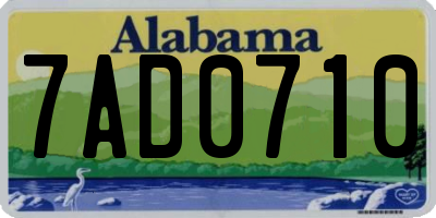 AL license plate 7AD0710