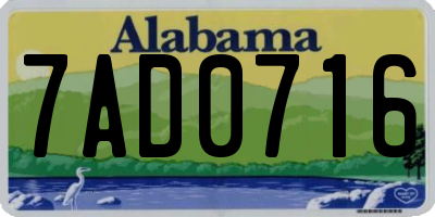 AL license plate 7AD0716