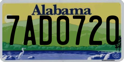 AL license plate 7AD0720