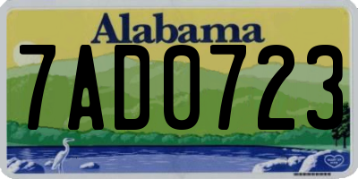 AL license plate 7AD0723