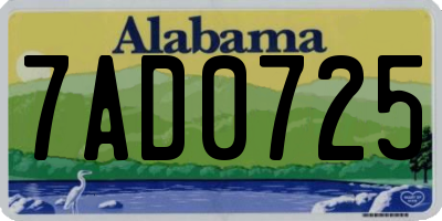 AL license plate 7AD0725