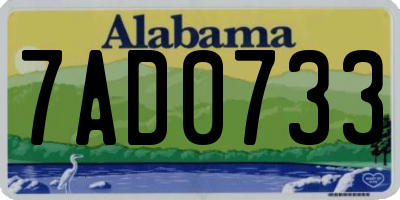 AL license plate 7AD0733