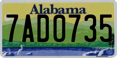 AL license plate 7AD0735