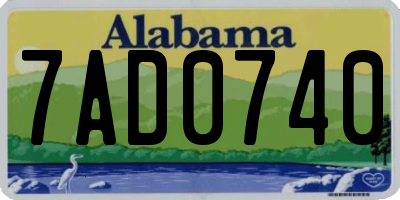 AL license plate 7AD0740