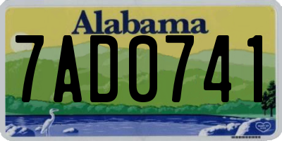 AL license plate 7AD0741