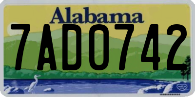 AL license plate 7AD0742
