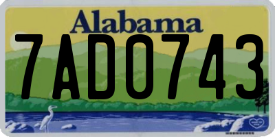 AL license plate 7AD0743