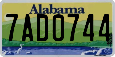 AL license plate 7AD0744