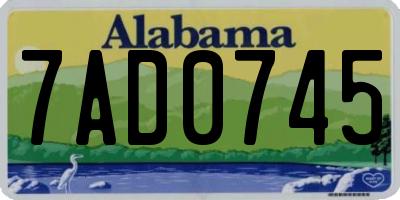 AL license plate 7AD0745