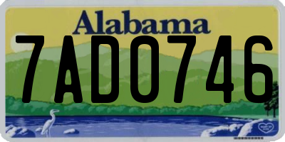 AL license plate 7AD0746