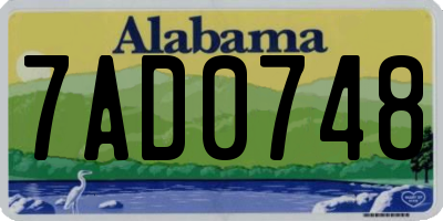 AL license plate 7AD0748