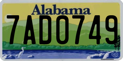 AL license plate 7AD0749