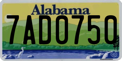 AL license plate 7AD0750