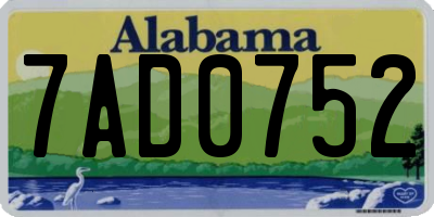 AL license plate 7AD0752