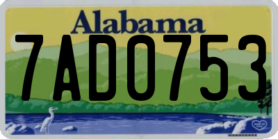 AL license plate 7AD0753