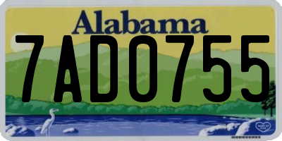AL license plate 7AD0755
