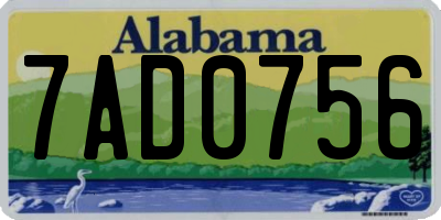 AL license plate 7AD0756