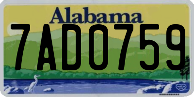 AL license plate 7AD0759