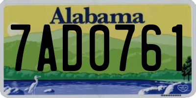 AL license plate 7AD0761