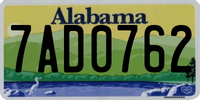 AL license plate 7AD0762
