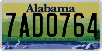 AL license plate 7AD0764