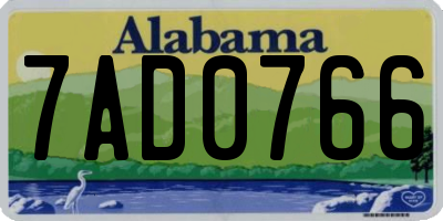 AL license plate 7AD0766