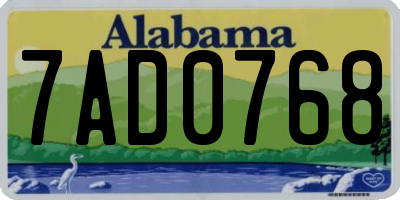 AL license plate 7AD0768