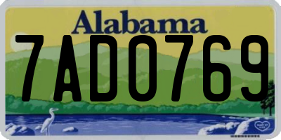 AL license plate 7AD0769
