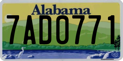 AL license plate 7AD0771