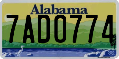 AL license plate 7AD0774