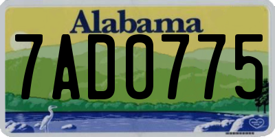 AL license plate 7AD0775