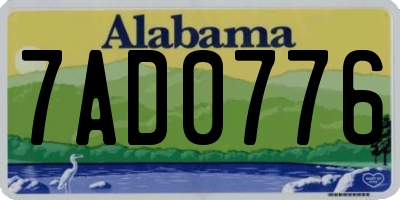 AL license plate 7AD0776